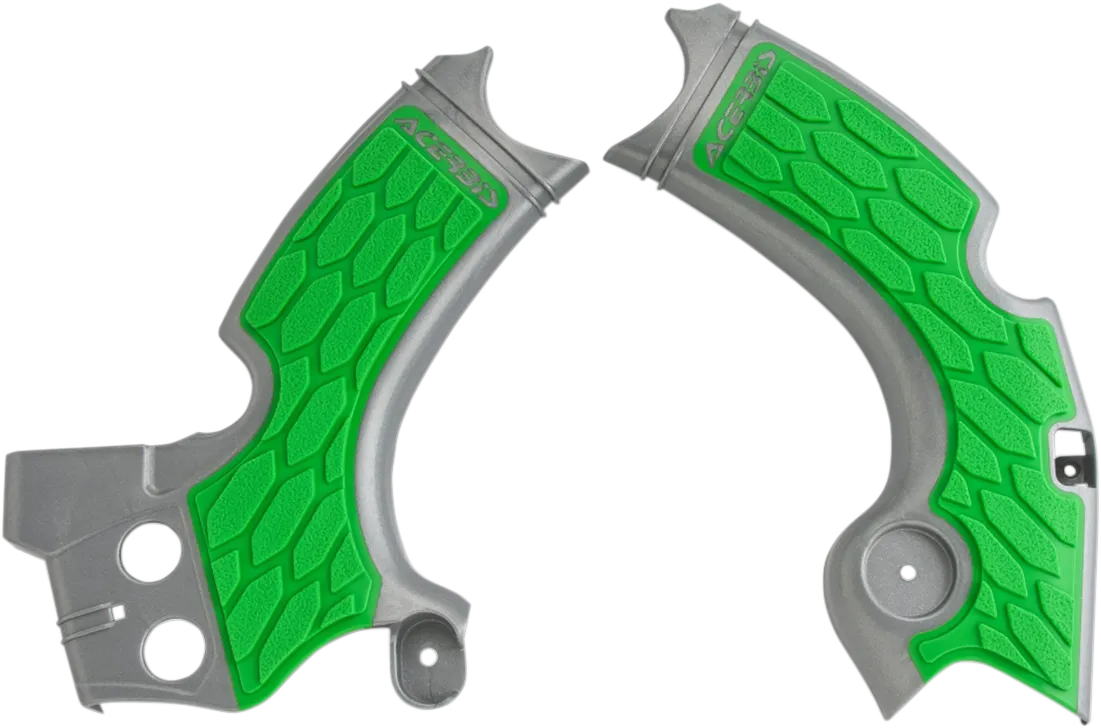 ACERBIS X-Grip Frame Guards - Silver/Green N/F 15-18 KX450F>05051506 2657591417