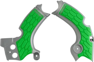 ACERBIS X-Grip Frame Guards - Silver/Green N/F 15-18 KX450F>05051506 2657591417