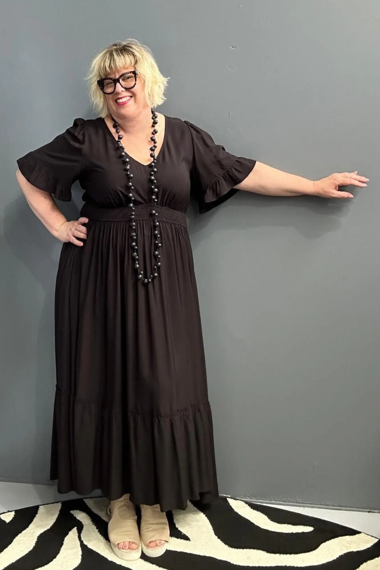 'AMBER' Maxi Dress - Black