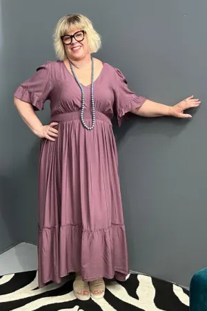 'AMBER" Maxi Dress - Mulberry