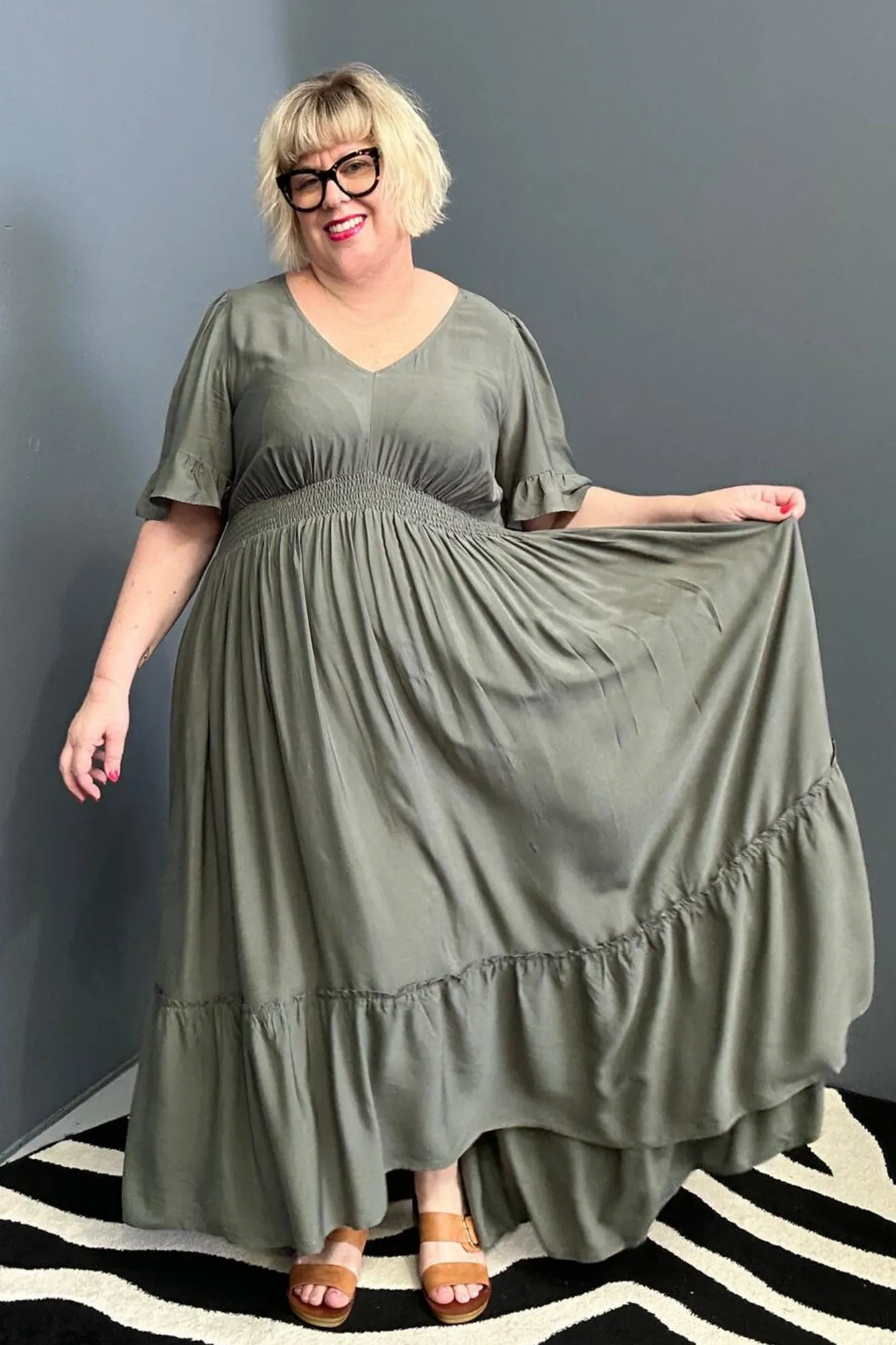 'AMBER" Maxi Dress - Olive