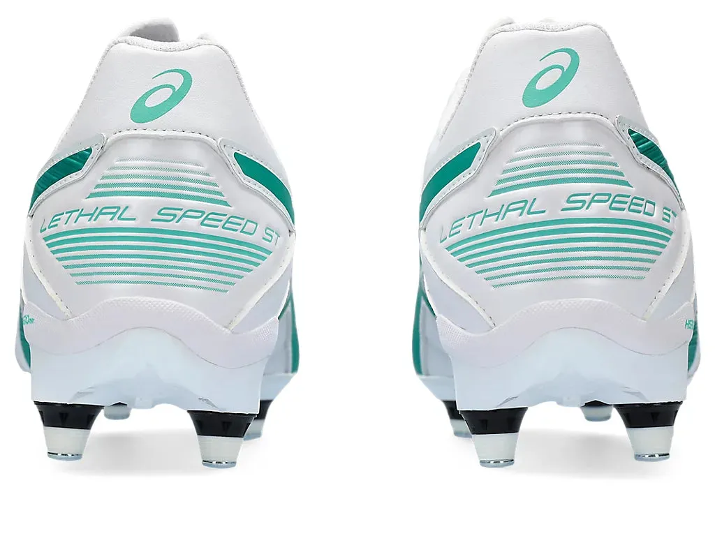 Asics Lethal Speed ST Boots – White / Aurora Green