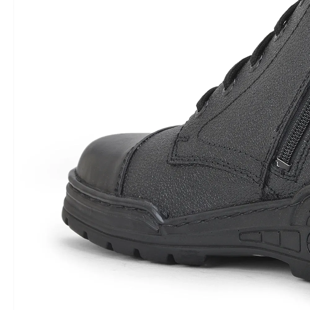 Freedom Casual (Black) POLICE Leather High Ankle Boot with ZIP VEER-2 By Liberty