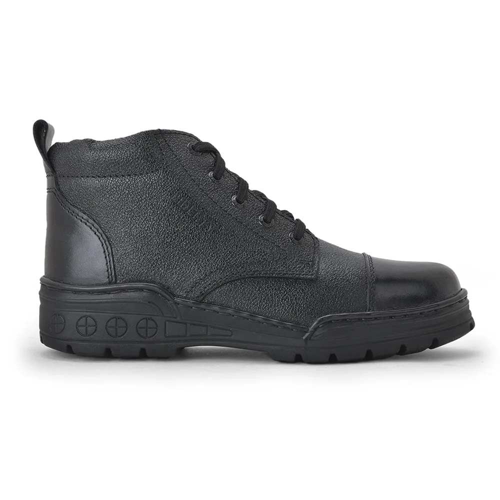 Freedom Casual (Black) POLICE Leather High Ankle Boot with ZIP VEER-2 By Liberty
