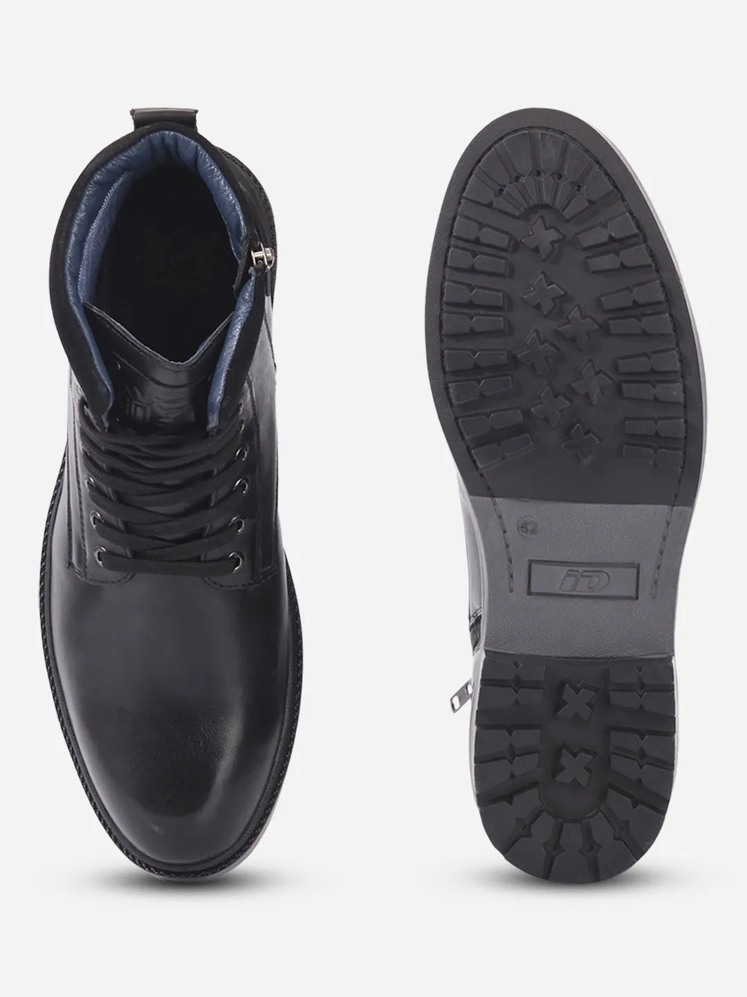 Men's Black Round Toe Ankle top Lace Up Boot (ID1155 )