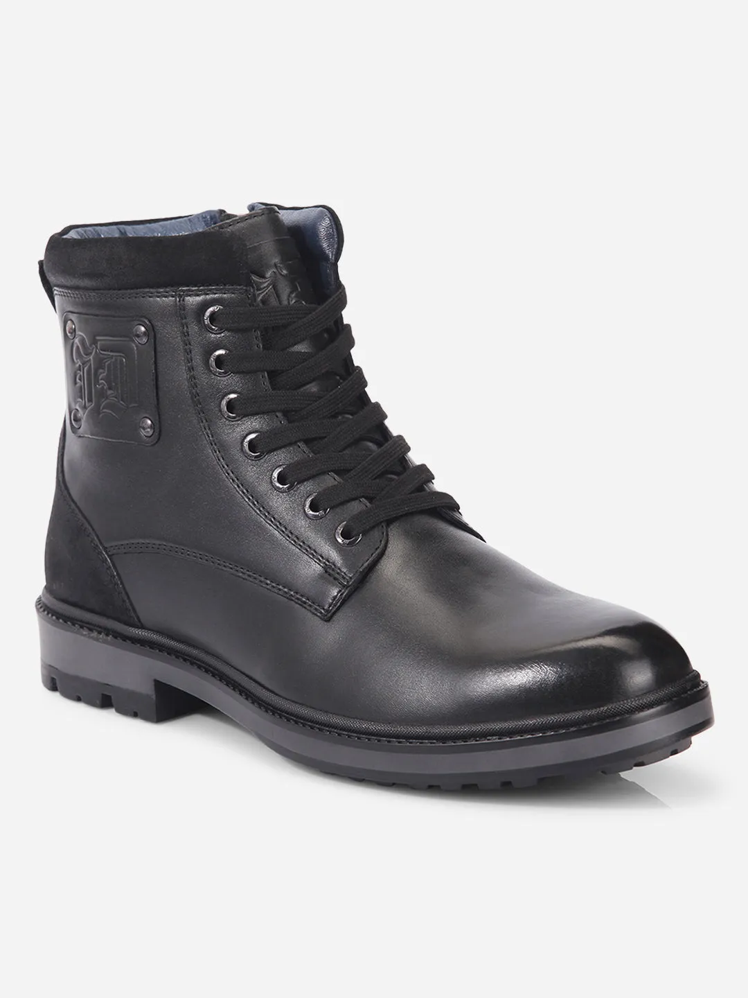 Men's Black Round Toe Ankle top Lace Up Boot (ID1155 )