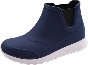 Men's Comfortable Insole Rain Boots Durable Mid Calf Deck Boots Waterproof Non Slip Rain Shoes Men Casual Garden Shoes Lightweight Kitchen Labor Shoe Black Fishing Shoe Water Footwear